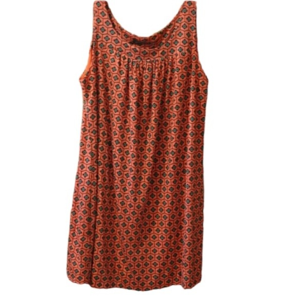 Collective Clothing Orange Coral Tank Dress Geometric Print Summer Dress NWT LG